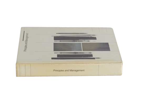 Vintage Principles of Management textbook. No background png.