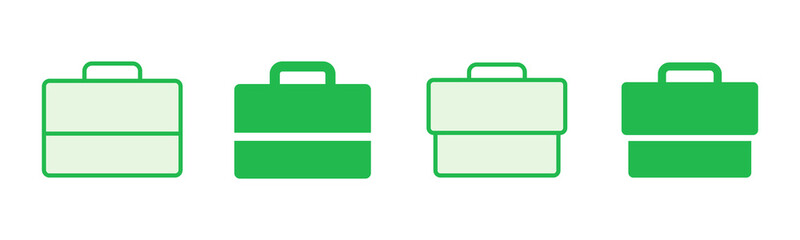 Briefcase icon set. suitcase icon. luggage symbol.
