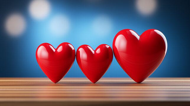 two hearts on a red background HD 8K wallpaper Stock Photographic Image 