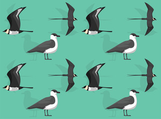 Bird Skua Jaeger Cartoon Cute Seamless Wallpaper Background