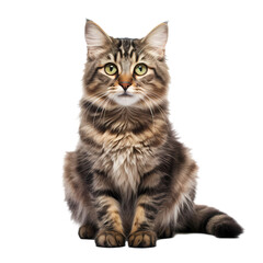Fototapeta premium Cat sitting on transparent background