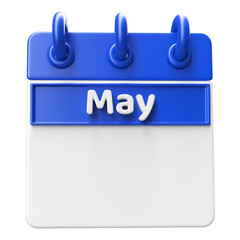 Empty Calendar May 3D Render