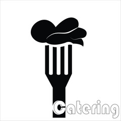 catering place fork chef hat logo