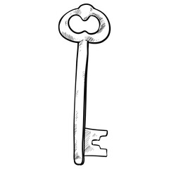 key hand drawn illustration