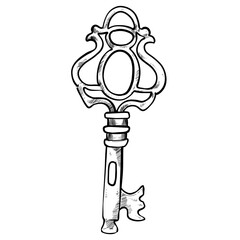 key hand drawn illustration