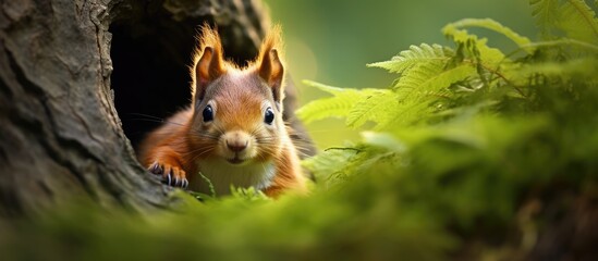 A squirrel having fun in a specific area - obrazy, fototapety, plakaty