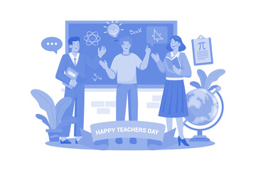 Happy teacher day concept