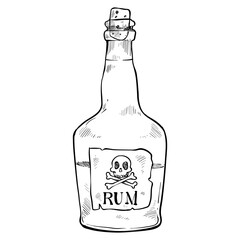 bottle handdrawn illustration 