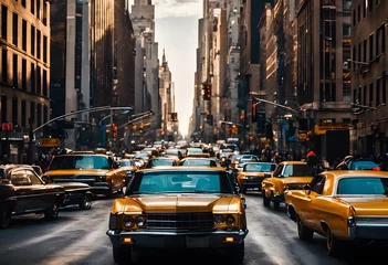 Foto op Plexiglas New York taxi calle new york taxi