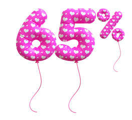 65 Percent Discount Pink Balloon Number 3d