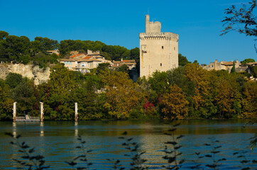 View of Tour Philippe Le Bel in France, Villeneuve lez Avignon at autumn