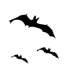 Flying bat silhouette