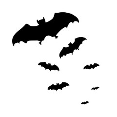 Flying bat silhouette
