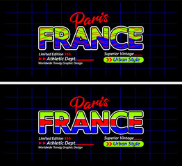 France urban line lettering sports style vintage college, typography, for t-shirt, posters, labels, etc.