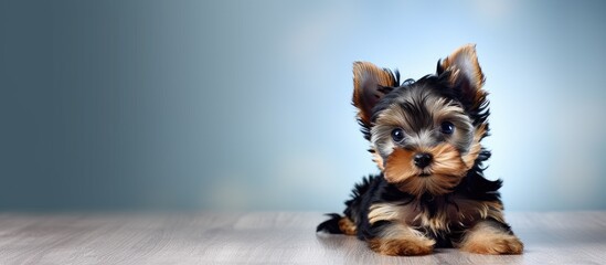 Close up portrait of a Yorkshire Terrier puppy