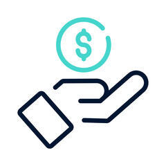 illustration of a icon hand money