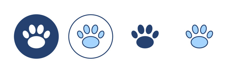 Paw icon vector. paw print sign and symbol. dog or cat paw