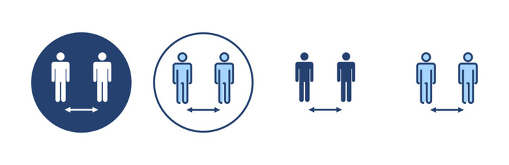 Social distance icon vector. social distancing sign and symbol. self quarantine sign