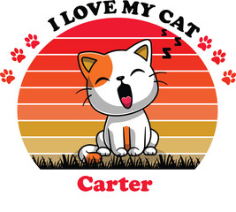 Carter Is My Cute Cat, Cat name t-shirt Design