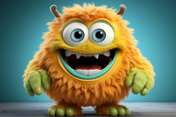 Comical furry monster with oversized feet and a goofy smile, bringing humor and laughter to your scene, Generative AI