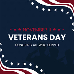 Vector graphic of U.S.A Veterans Day background, November 11th, United state of America - obrazy, fototapety, plakaty