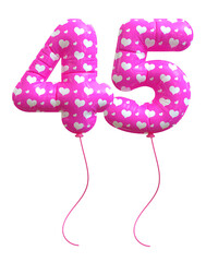 3D Pink Balloon Number 45