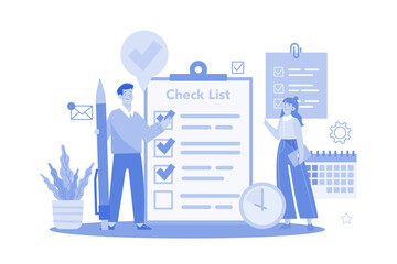 Business Schedule Management Illustration concept on white background