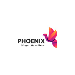Obraz premium Vector Logo Illustration Phoenix Gradient Colorful Style