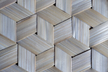 Bamboo texture. Bamboo stripes basketry pattern of sticky rice container. Close up. - obrazy, fototapety, plakaty