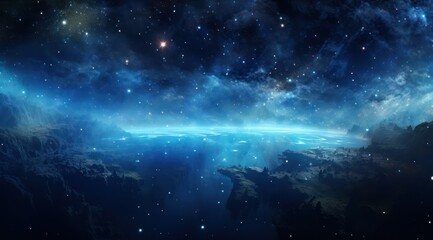 Earth planet viewed on night sky, Planet earth from the space at night, view of earth from space