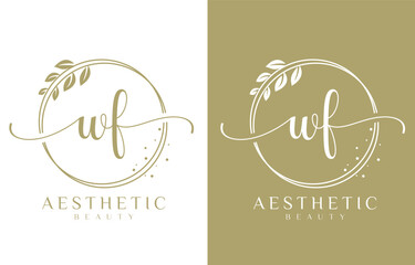 Letter W Beauty Logo with Flourish Ornament