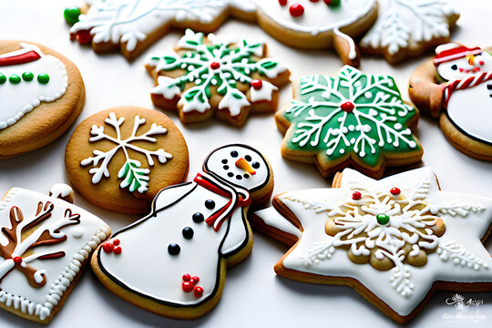 Pretty and delicious Christmas cookies came together. Snowman cookies. I see snow cookies.
Generative AI. 