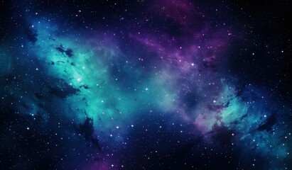 Nebula and galaxies in space. Abstract cosmos background, Realistic nebula and shining stars. Colorful cosmos with stardust