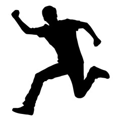 Silhouette of a man dancing pose. Silhouette of a male dancer in action pose. 