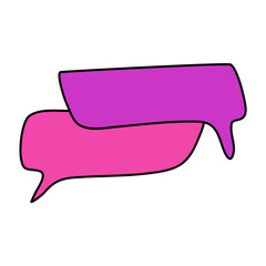 Set of simple and colorful speech bubbles