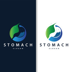 Stomach Logo, Simple Design for Brands with a Minimalist Concept, Vector Human Health Templet Illustration
