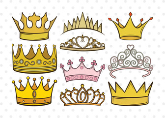 Crown Clipart SVG Cut File   Tiara Svg   King Crown Svg   Queen Crown Svg   Crown Bundle   Eps   Dxf   Png © ETC Craft