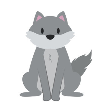 wolf cute illustration