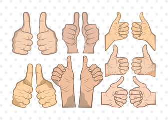 Two Thumbs Up Clipart SVG Cut File | Thumbs up Svg | Hands Svg | Double Thumbs Up Svg | This Guy Thumbs Bundle | Eps | Dxf | Png