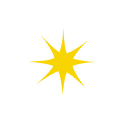Obraz premium Yellow sparkle star icon 
