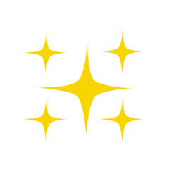 Yellow sparkle star icon 