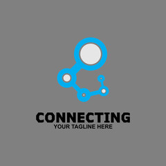 Network Logo with Circle Connected Dots.