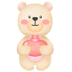 Cute little bear and Valentine's Day