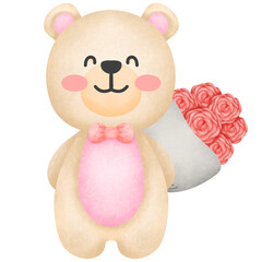 A collection of cute little bears for the Valentine's Day festival.