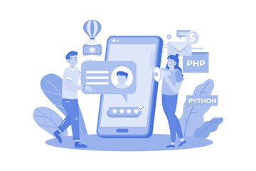 Fototapeta premium Business Marketing Management Illustration concept on white background