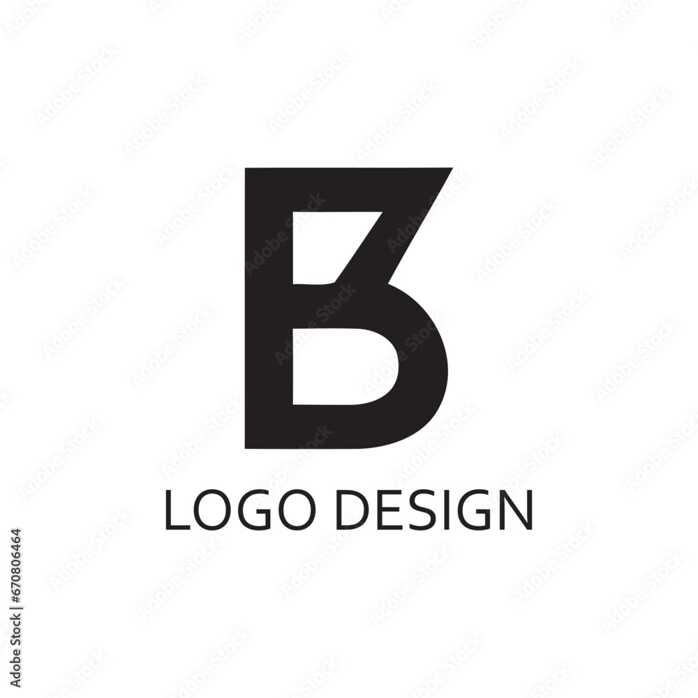 Wall mural simple black letter b for logo company design