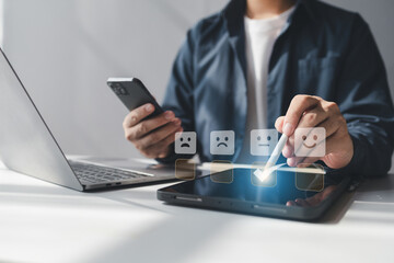 Rating the store after using the service, giving opinions and recommendations to the store after using the service, rating satisfaction in using the service. Online store review ideas.