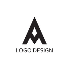 simple black letter a for logo company design