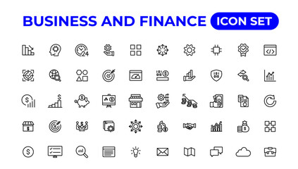 Business and finance icon set. Business and corporation vector icon.Money, investment, teamwork, meeting, partnership, meeting, work success.