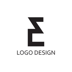 simple black letter e for logo company design